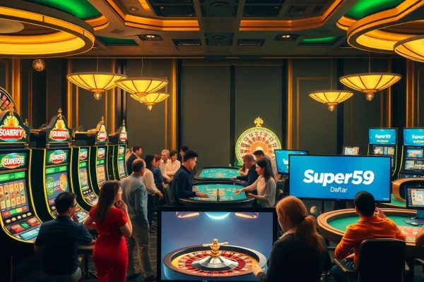 Experience the thrill of Super59 daftar with vibrant casino tables and winning players.
