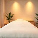 Experience a rejuvenating 수원출장마사지 in a serene home environment with a calming setup.