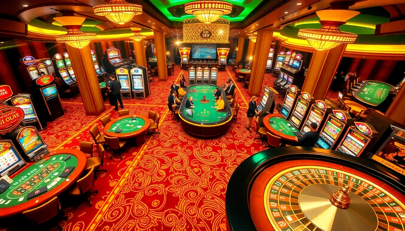 SODO CASINO 66 showcases an exciting casino environment with vibrant tables, slot machines, and engaged players.
