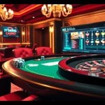 Experience the thrill of casino gaming at 79king.credit with poker chips and a roulette wheel.